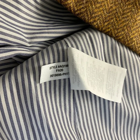 J. Crew Double-Breasted Blazer in Gold‎ Herringbone English Wool - Picture 9 of 13